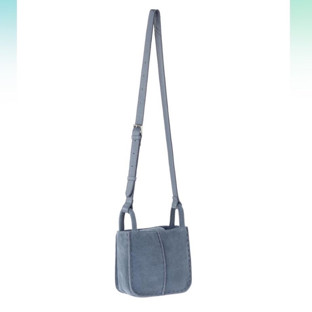 NwoT THE SAK The Los Feliz Suede Crossbody in Maritime Blue Adjustable Top Zip